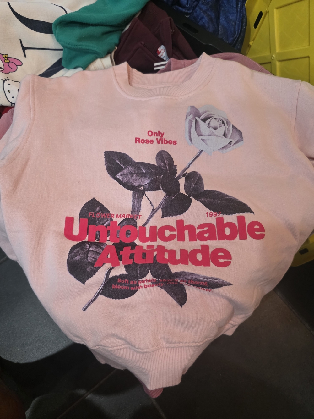 Zara Pink 'Untouchable Attitude' Graphic Sweatshirt